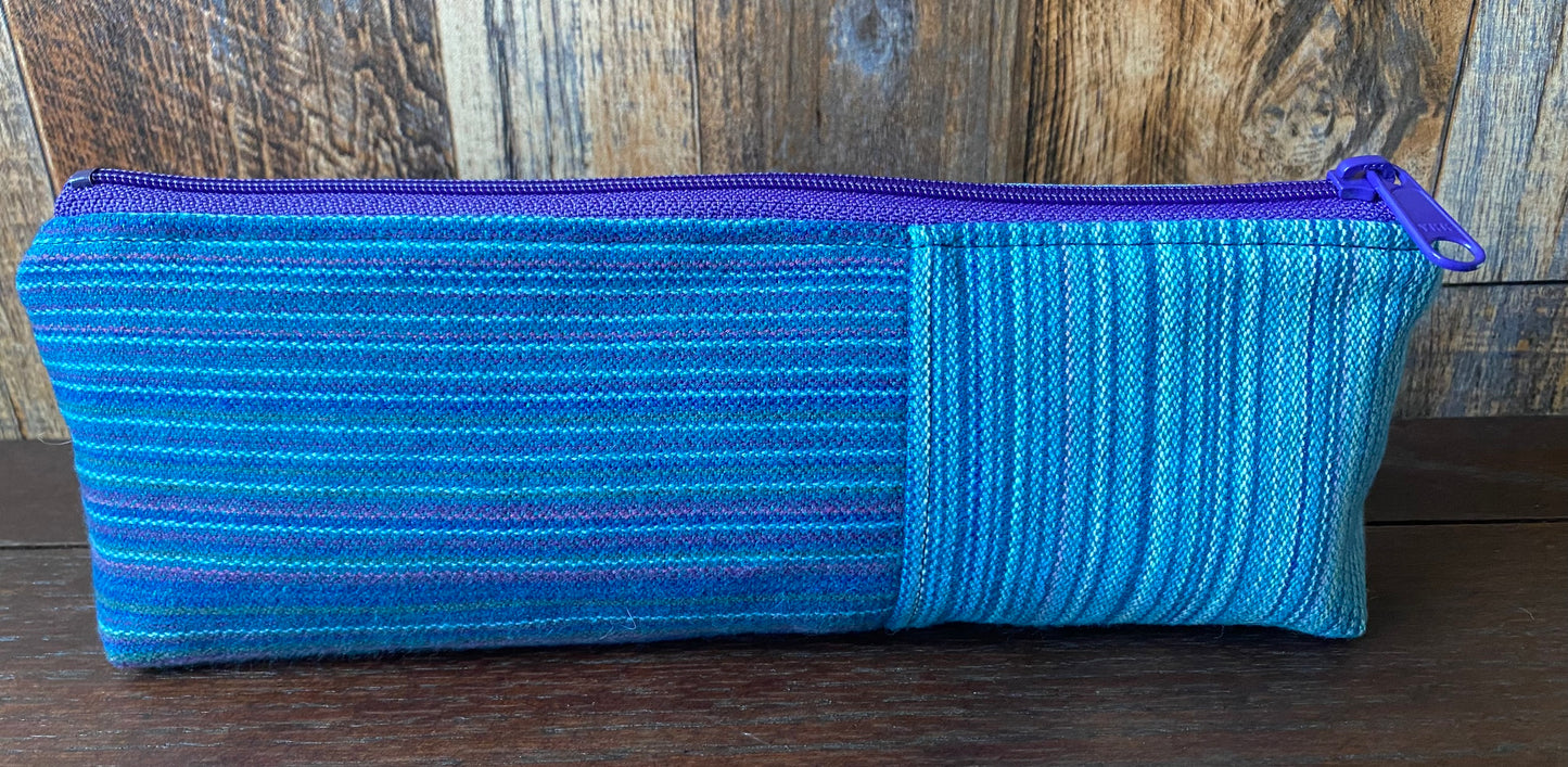 Teal and Blue and Navy and... Knitting Arts Long and Lean Zipper Bag