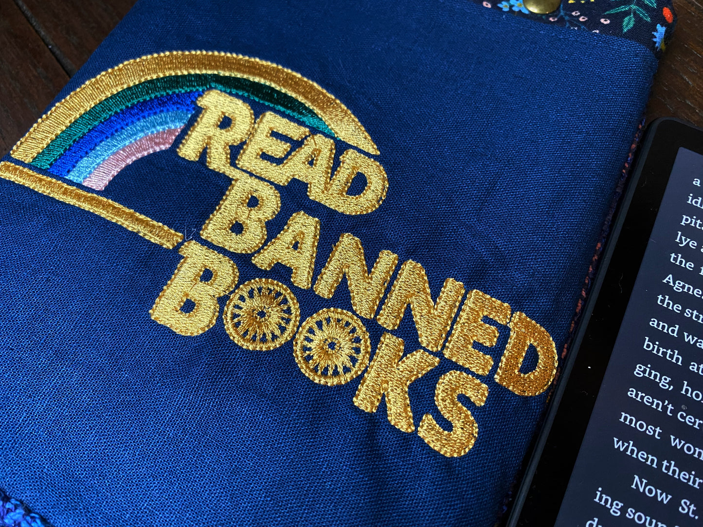 Belle Bleu Read Banned Books E-Reader Sleeve with Easy Magnetic Snap Closure