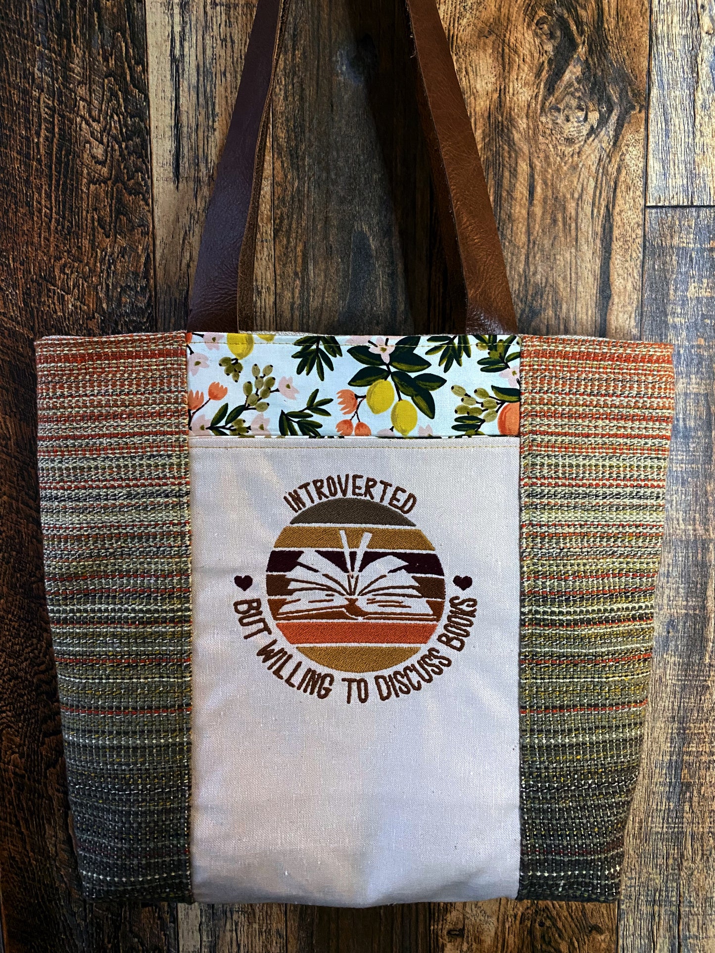 Earth Tones Bookish Introvert Library Tote Bag