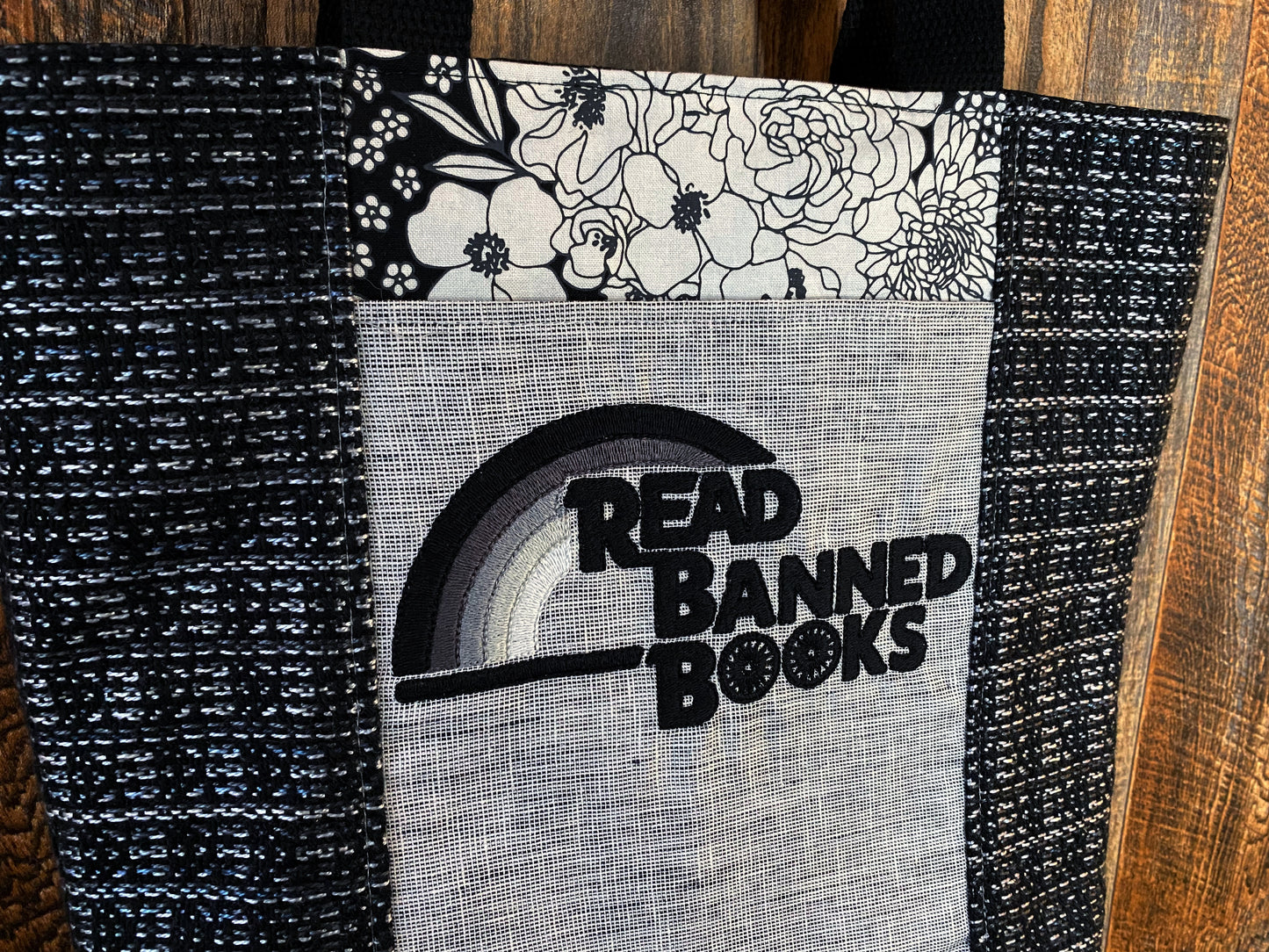 Monochrome Read Banned Books Library Tote Bag