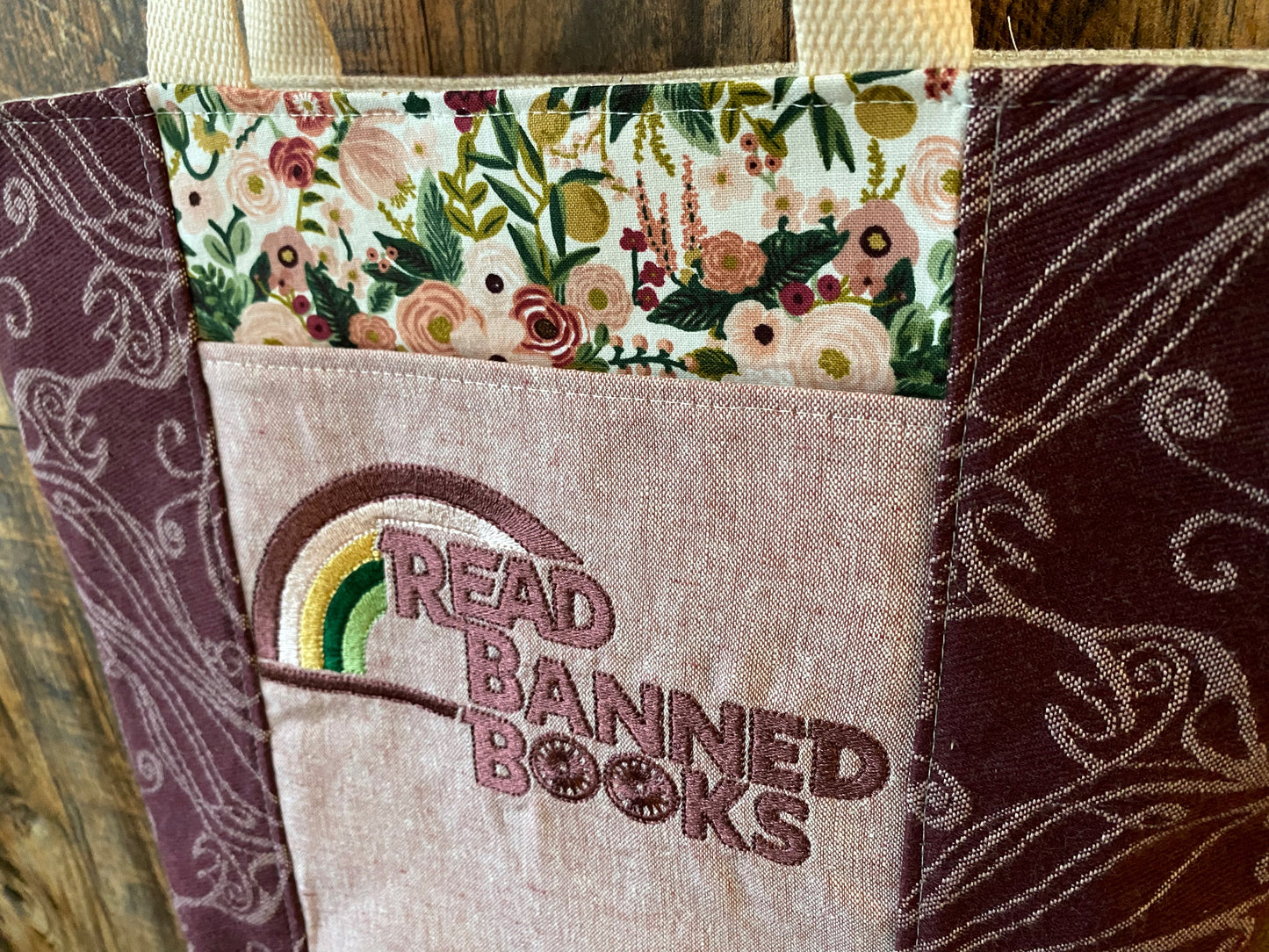 Merlot and Rose Read Banned Books Library Tote Bag