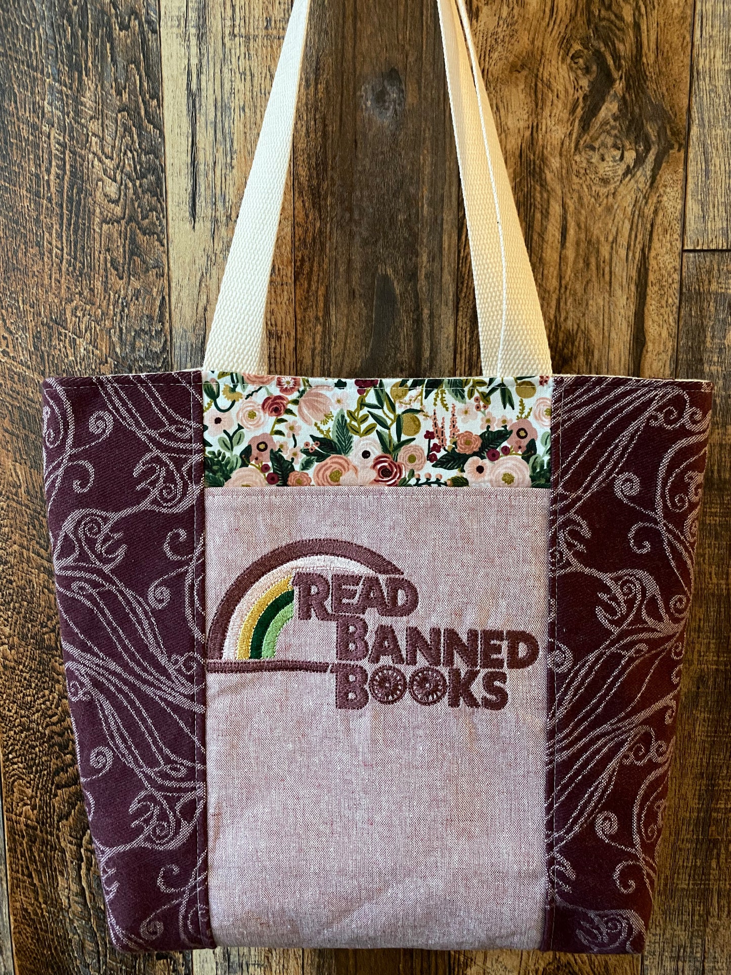 Merlot and Rose Read Banned Books Library Tote Bag