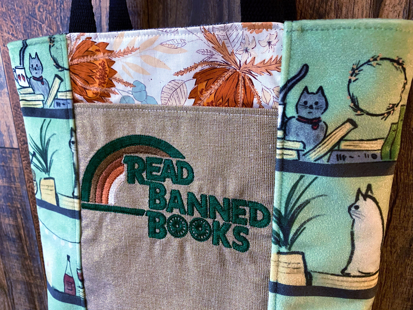 Bookshop Bookshelves Read Banned Books Library Tote Bag