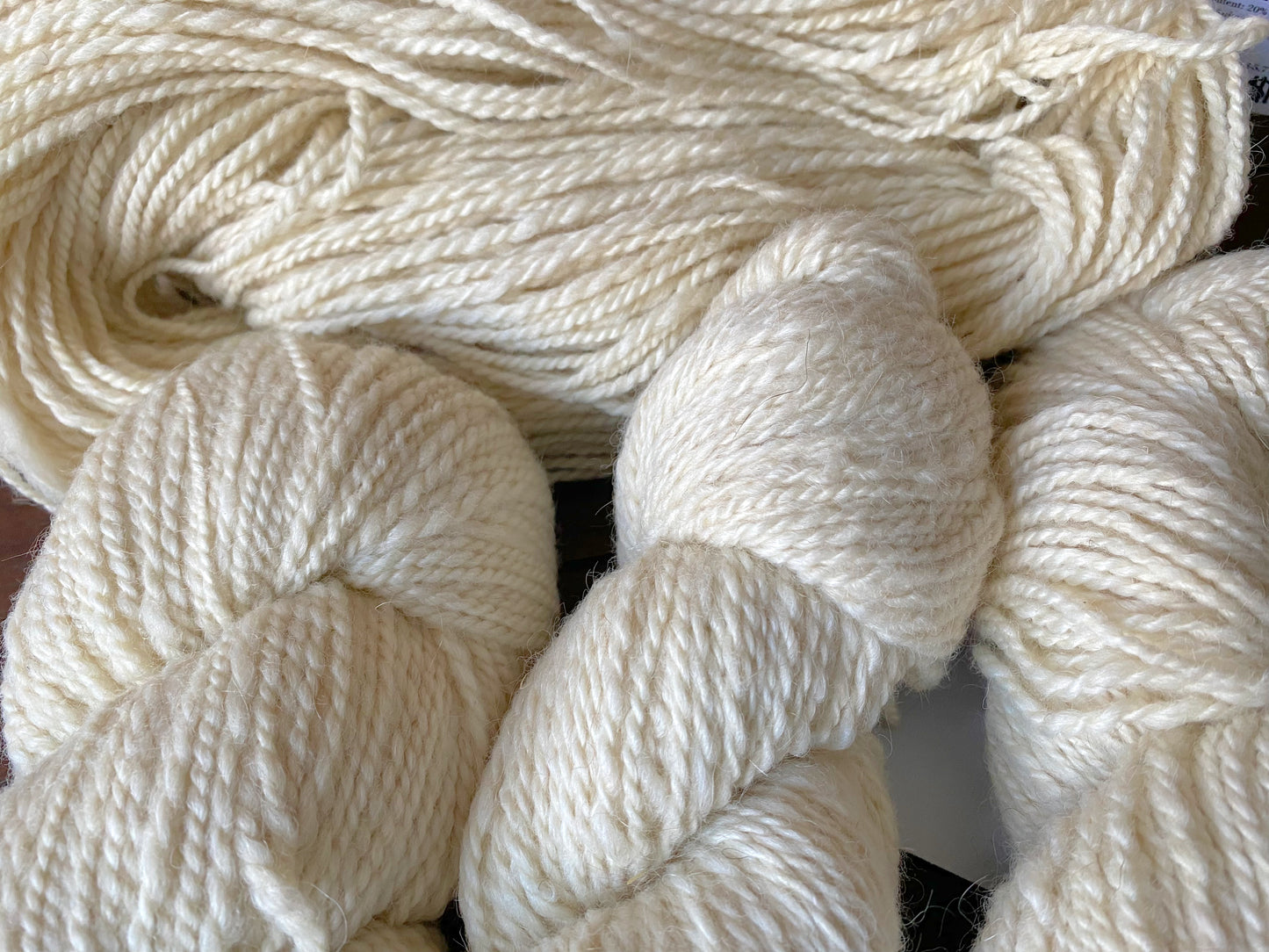 Chonky Py/Gora and Shetland Wool 2 ply Worsted Yarn