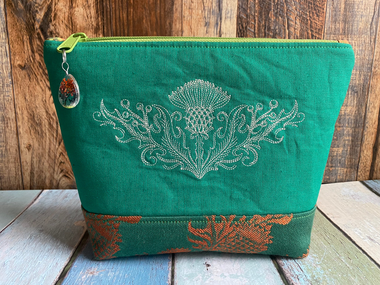 Thistles Padded Project or Cosmetic Bag