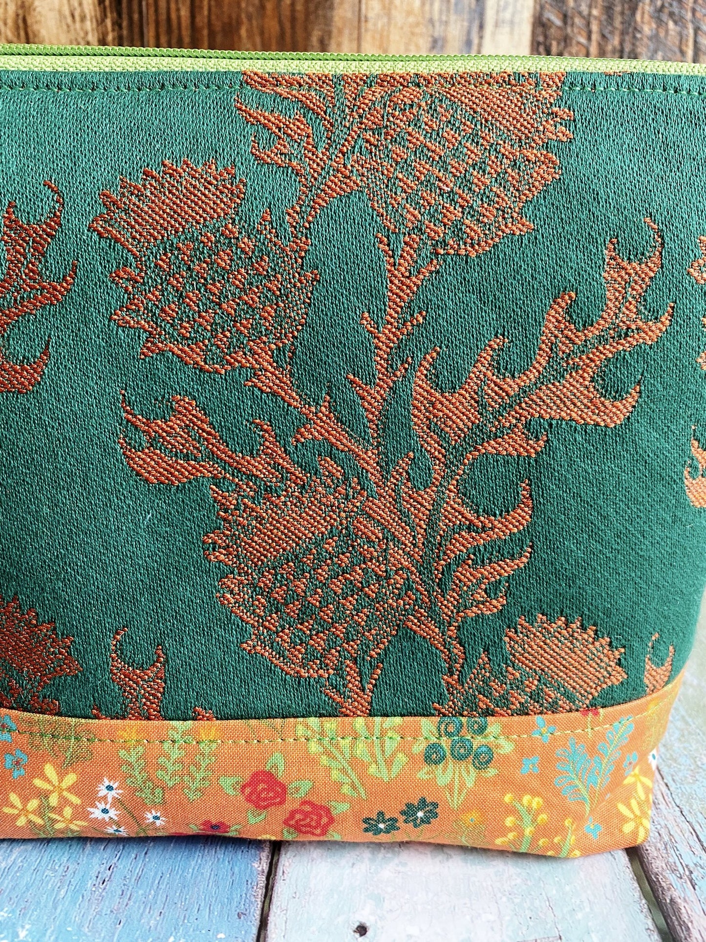 Thistles Padded Project or Cosmetic Bag