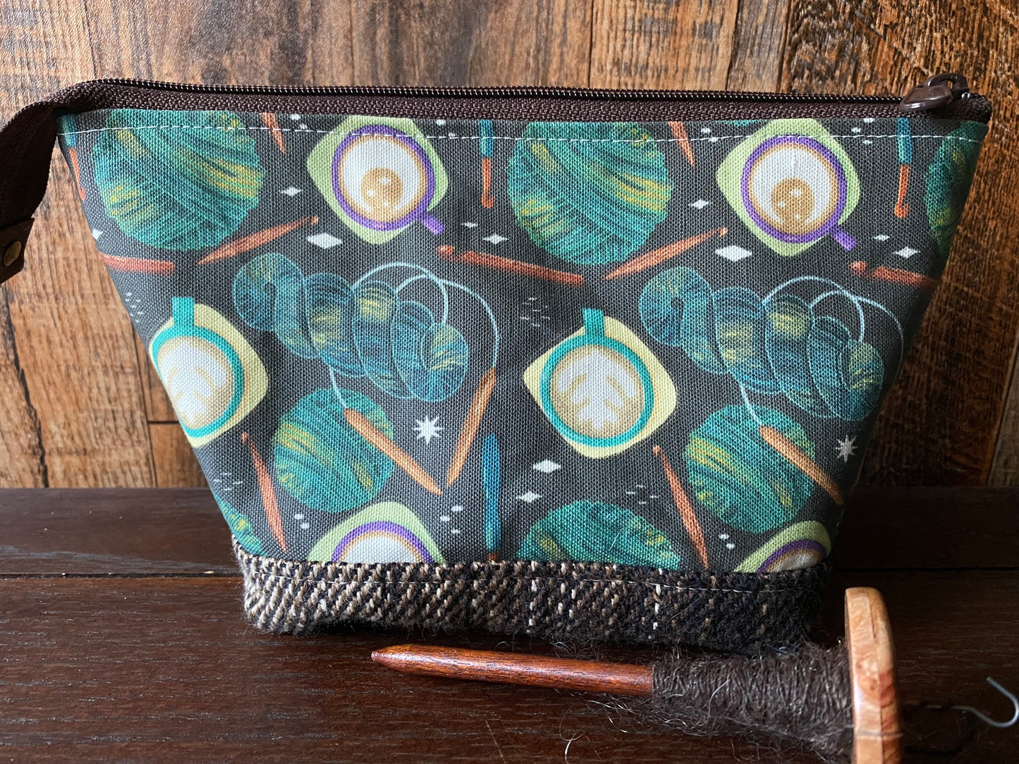 Coffee and Fiber Arts Small Open Wide Spindle Bag