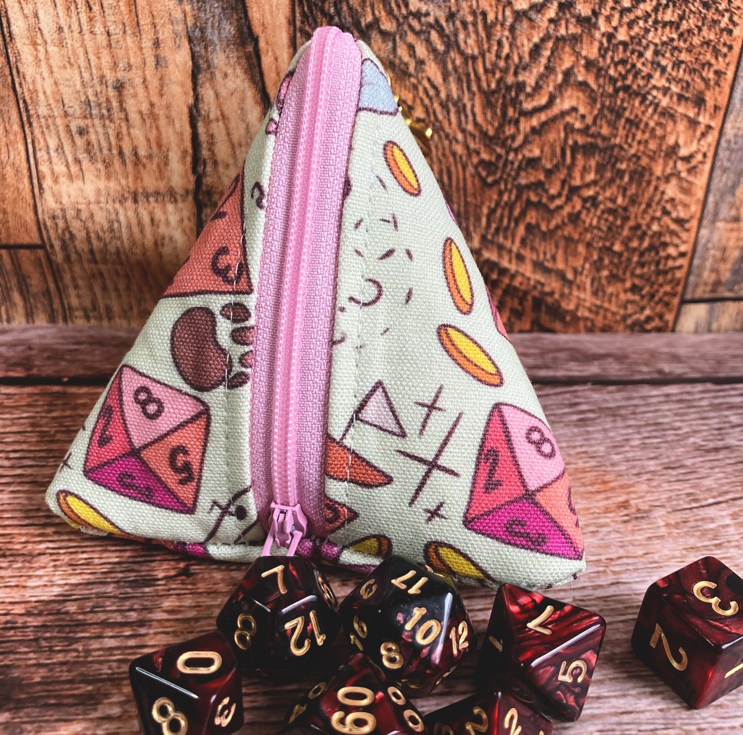 4 Sided Pyramid Dice and Trinket Bag