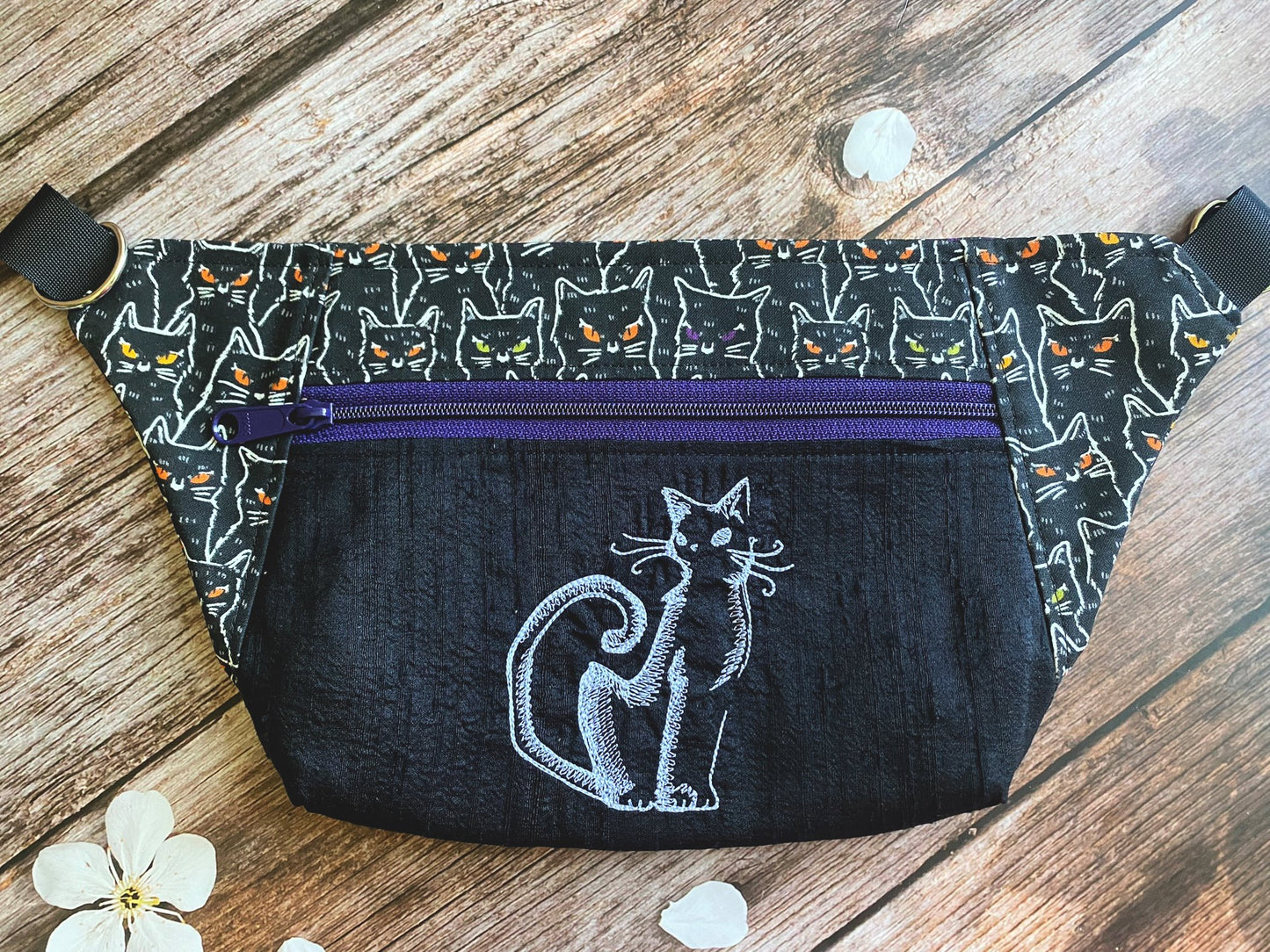Glowing Kitty Hip or Cossbody Bag (aka Fanny pack!) with Custom Adjustable Waistband