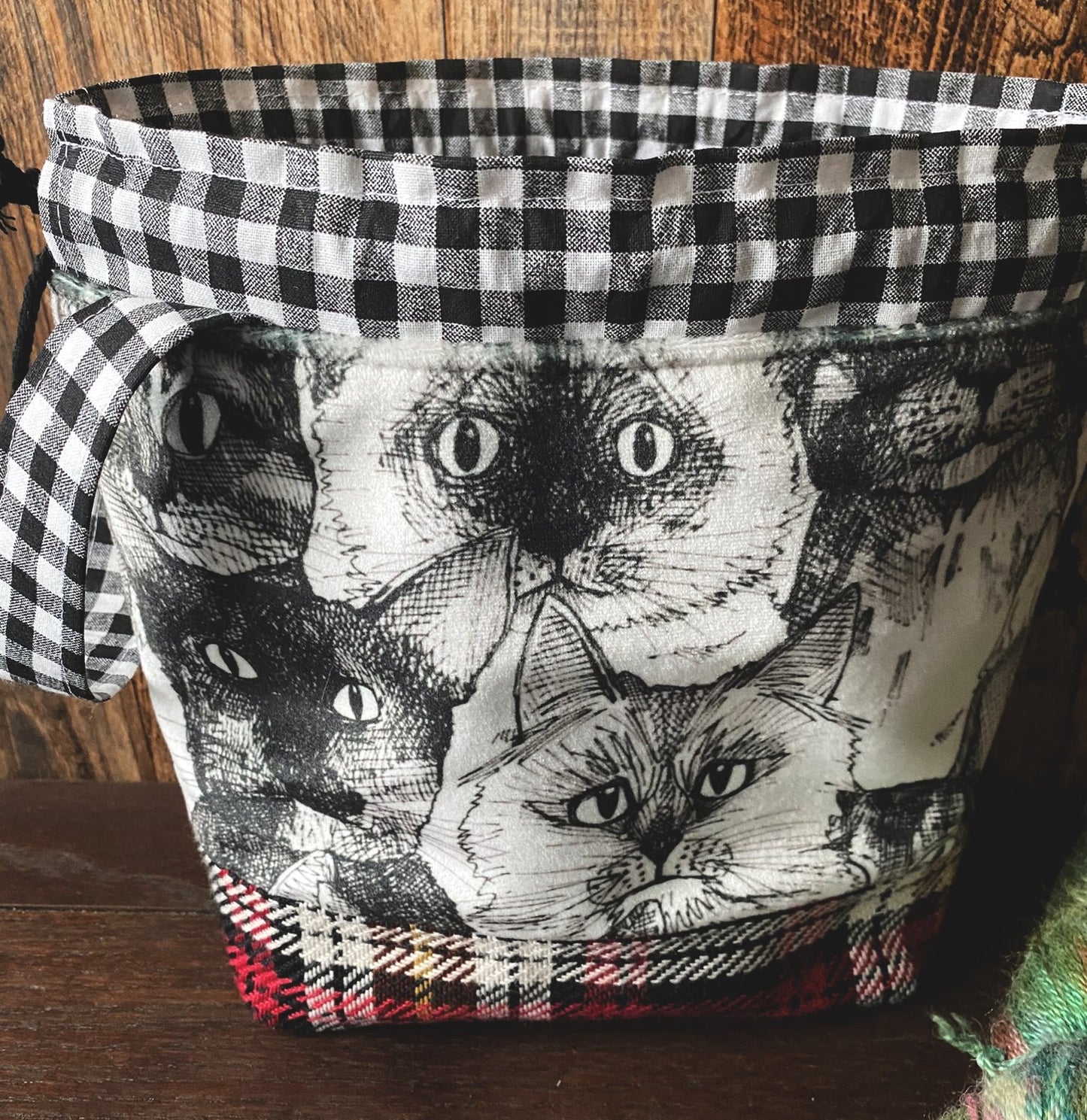 Tortitude Cat Drawstring Project Bag
