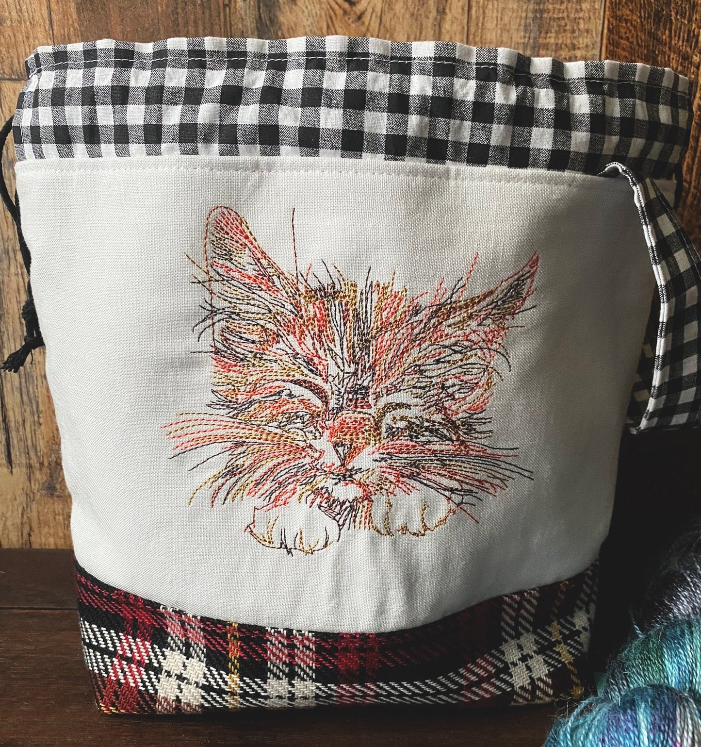 Tortitude Cat Drawstring Project Bag