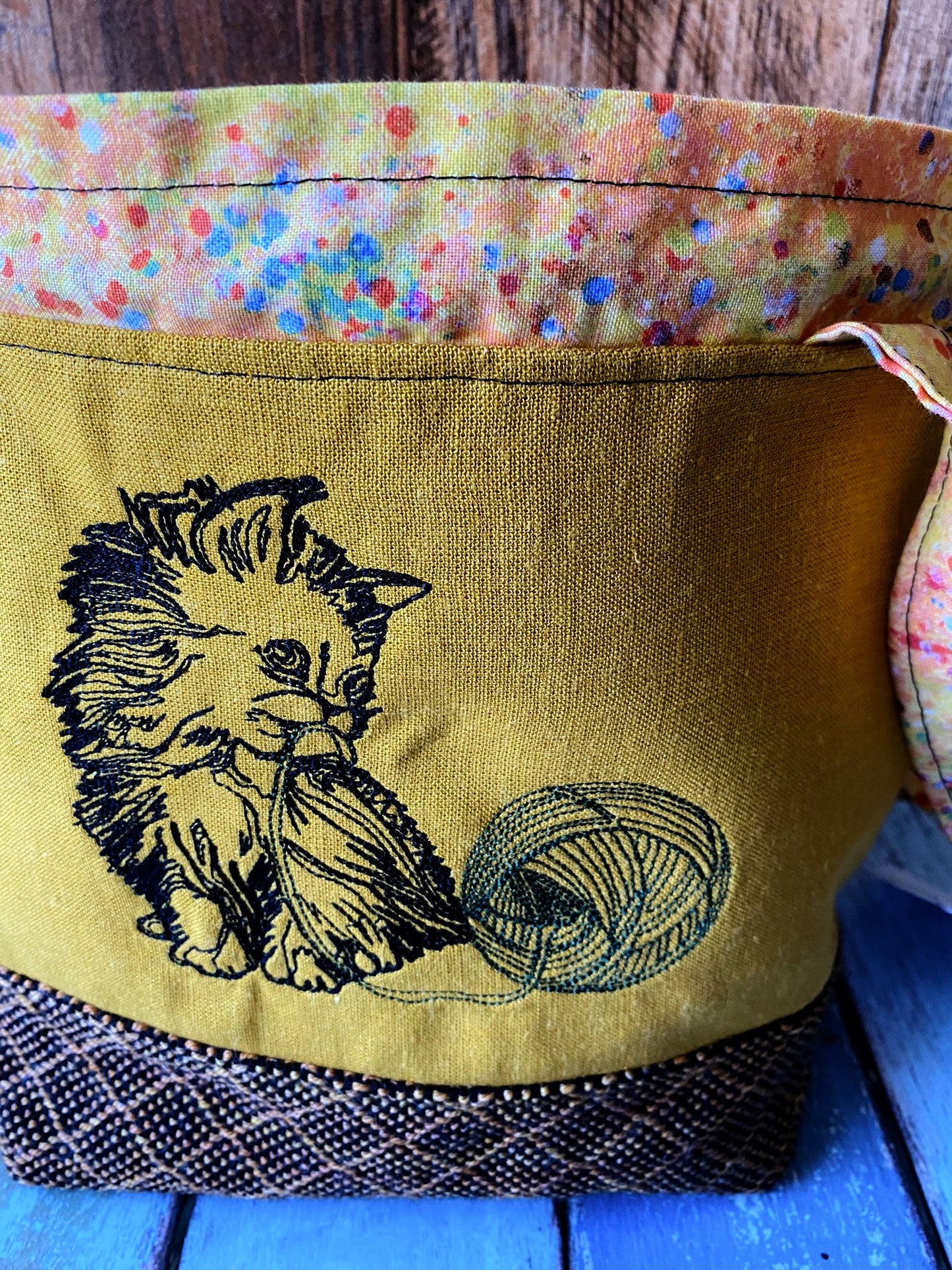 Helpful Kitties and Knitting Small Project Bag