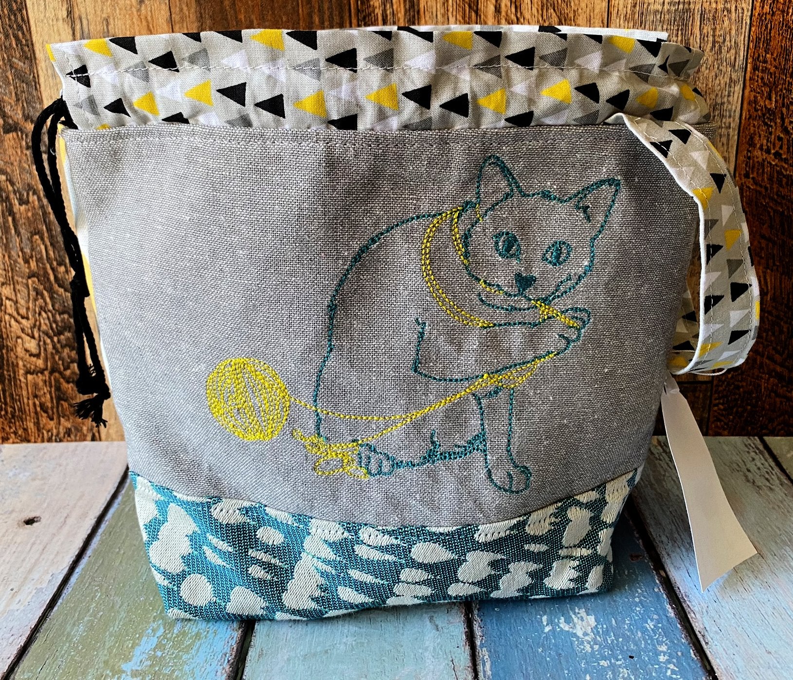 Small Grey Knitting Bag