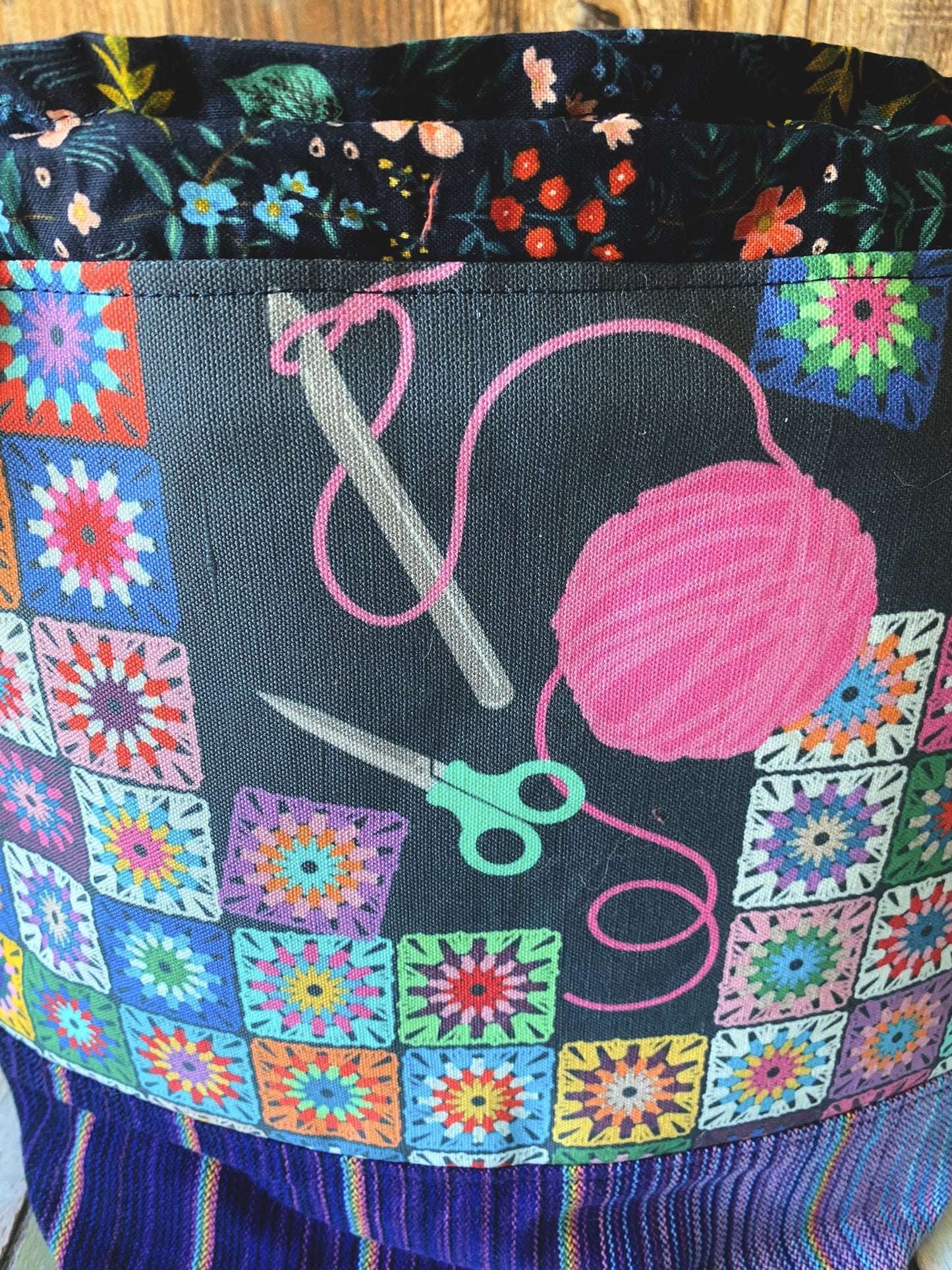 Granny Square and Crochet Party Large Project Bag