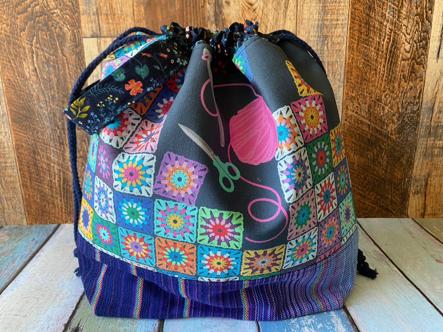 Granny Square and Crochet Party Large Project Bag