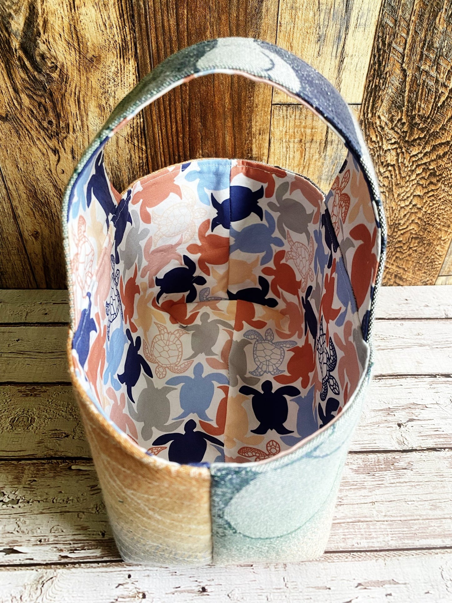 Okinami and Sea Turtle Small Basket Bag