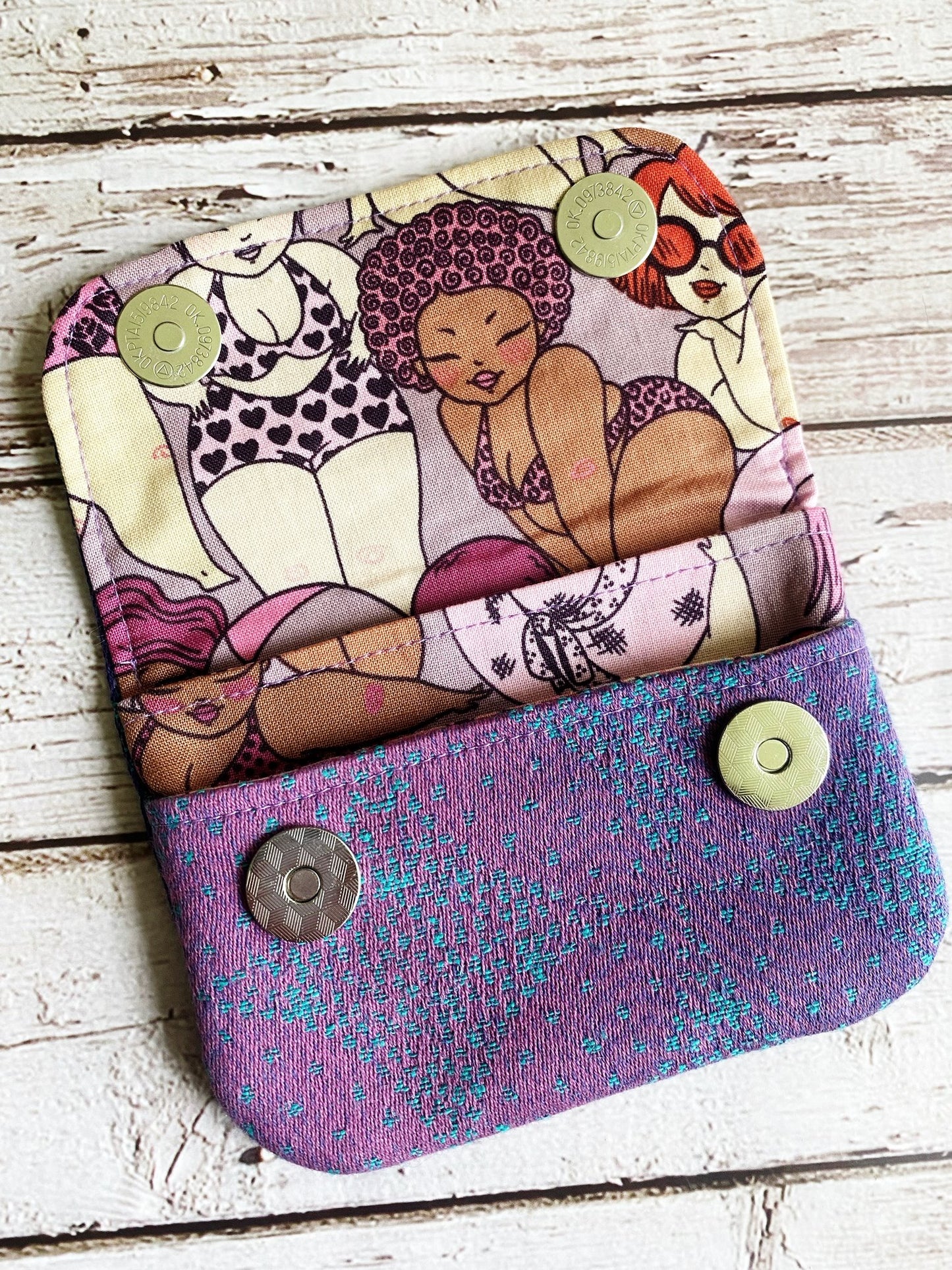 Starry Night and Bathing Beauties Simple Card Wallet