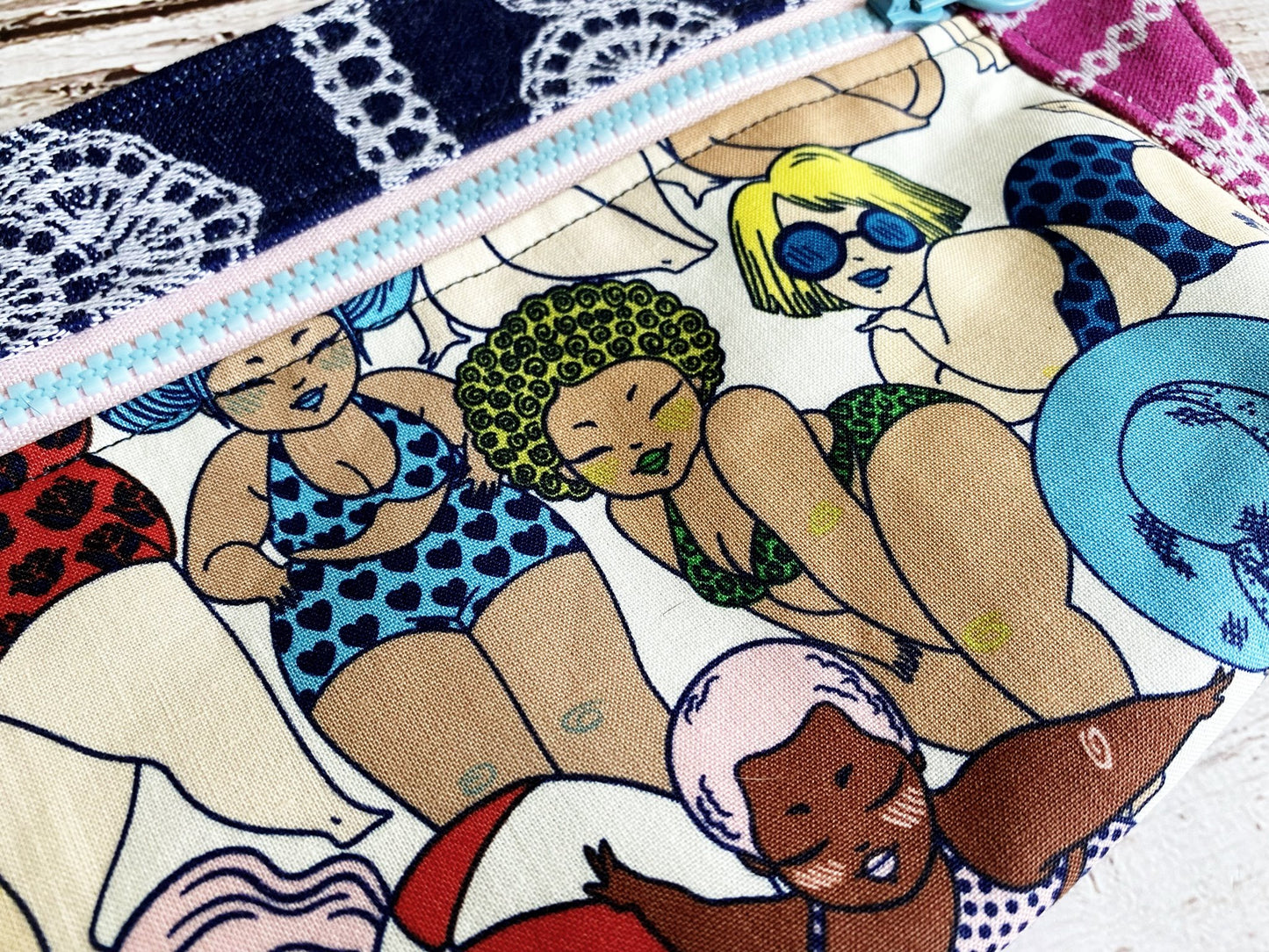 Beach Bathing Beauties Hip or Cossbody Bag (aka Fanny pack!) with Custom Adjustable Waistband