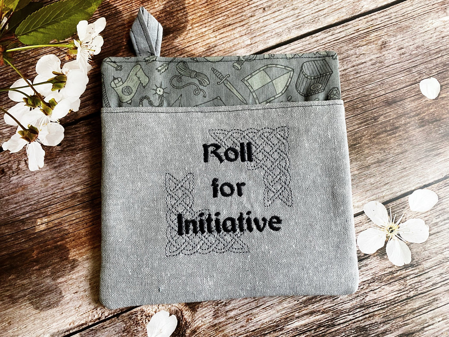 Roll for Initiative Canvas and Linen Hot Pad for Tabletop Gamers