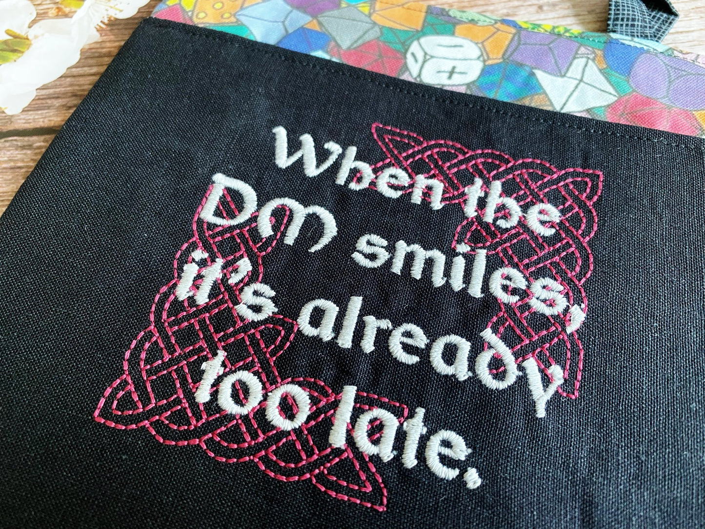 When the DM Smiles Canvas and Linen Hot Pad for Tabletop Gamers