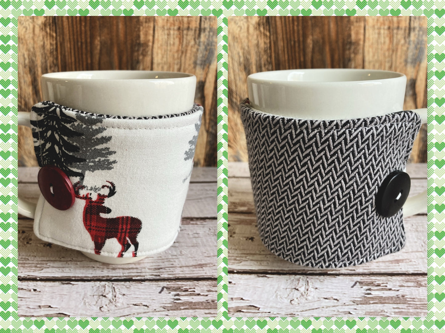North Woods Holiday Reversible Mug and Cup Cozy (also fits pints of ice cream)